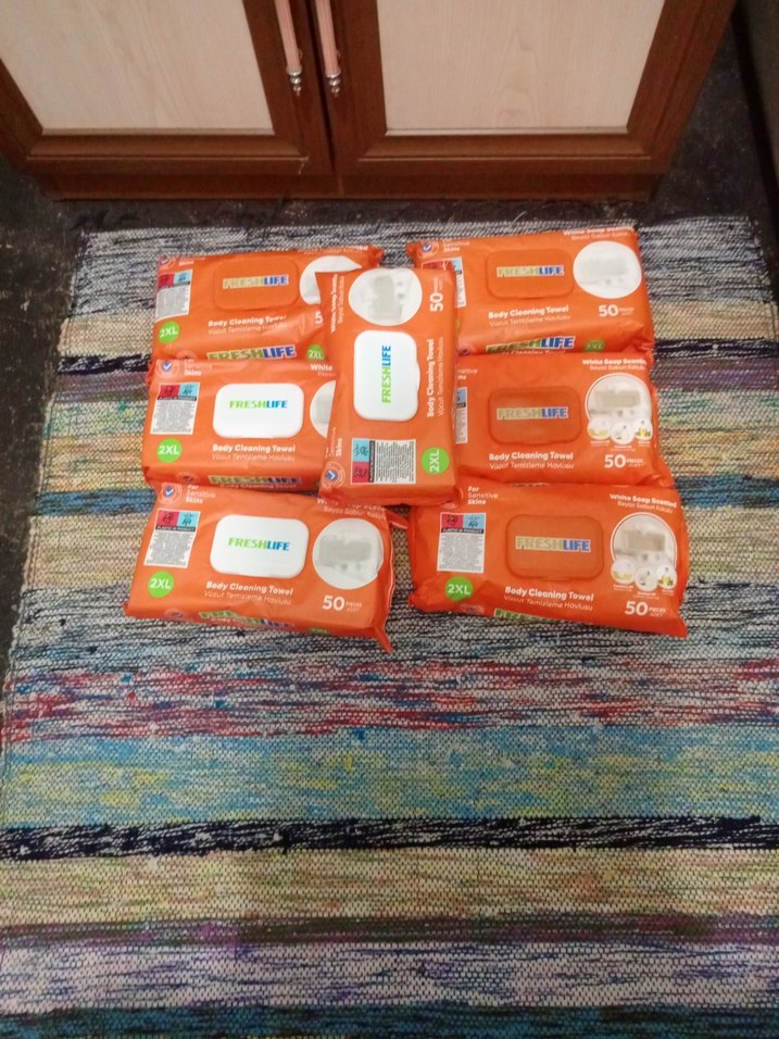 7 paket Fresh Life hasta vücut Temizleme Mendili 50'li - Görsel 2