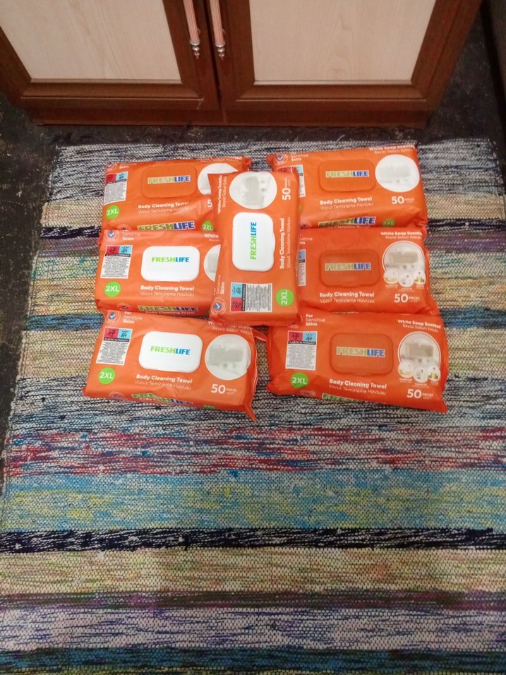 7 paket Fresh Life hasta vücut Temizleme Mendili 50'li - Görsel 3