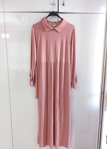Trendyol & Milla Pembe Pilili Uzun Bohem Elbise
