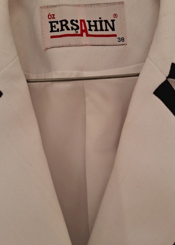 Düğmeli Beyaz Kadın Blazer Ceket - Görsel 5