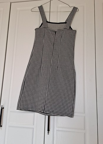 Gri Beyaz Kareli Midi Elbise LCWAKİKİ casual - Görsel 7