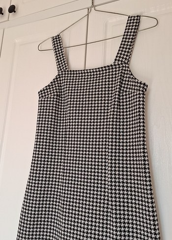 Gri Beyaz Kareli Midi Elbise LCWAKİKİ casual - Görsel 5