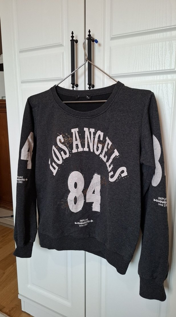 Kadın Gri Baskılı Uzun Kollu Sweatshirt - Görsel 3