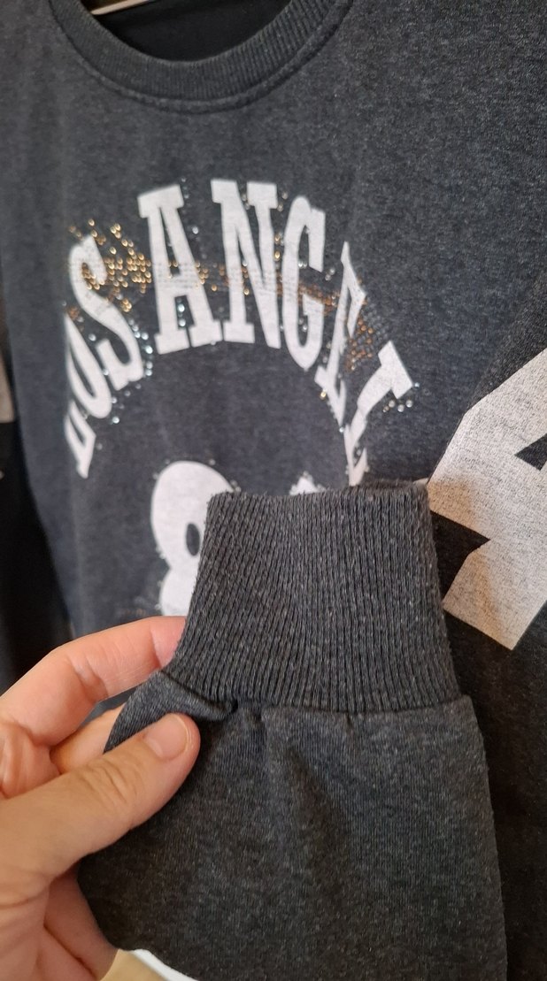 Kadın Gri Baskılı Uzun Kollu Sweatshirt - Görsel 5