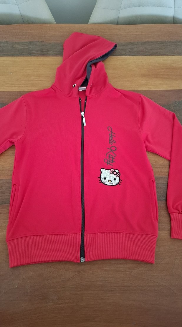 Kız Çocuk Kapüşonlu Fermuarlı Sweatshirt - Görsel 2