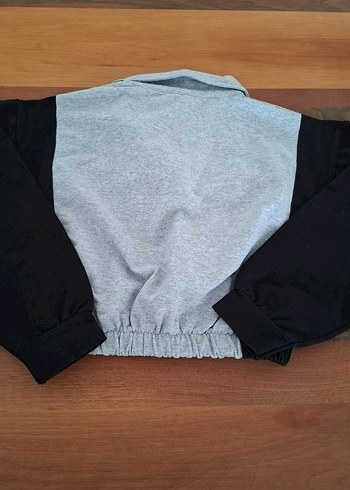 Gri Siyah Düğmeli Kadın Sweatshirt - Görsel 7