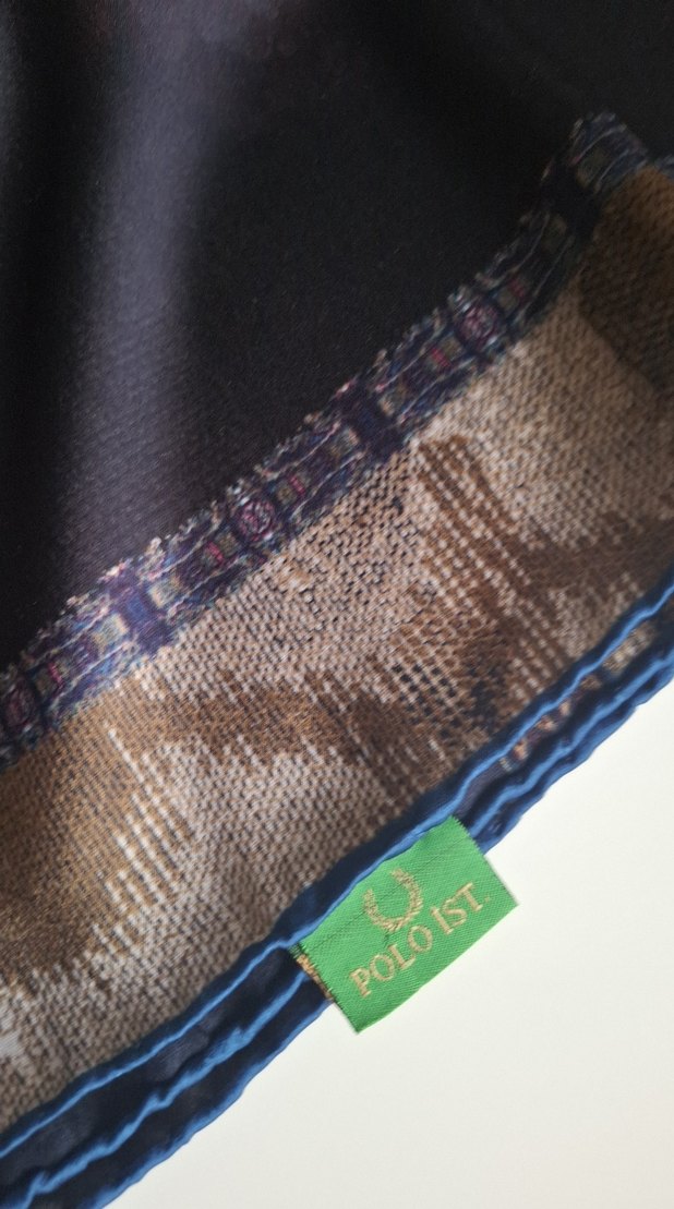 Çiçek Desenli Çok Renkli Kadın İpek Şal. POLOİST - Görsel 2