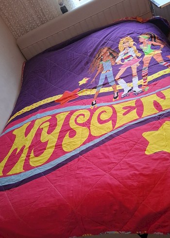 Renkli Baskılı Mor Çocuk pike örtü - Görsel 3