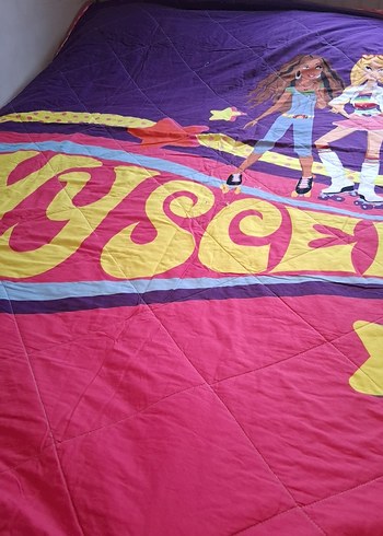 Renkli Baskılı Mor Çocuk pike örtü - Görsel 2