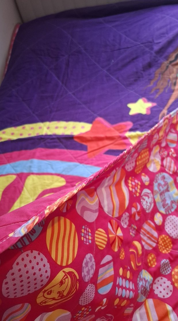 Renkli Baskılı Mor Çocuk pike örtü - Görsel 5