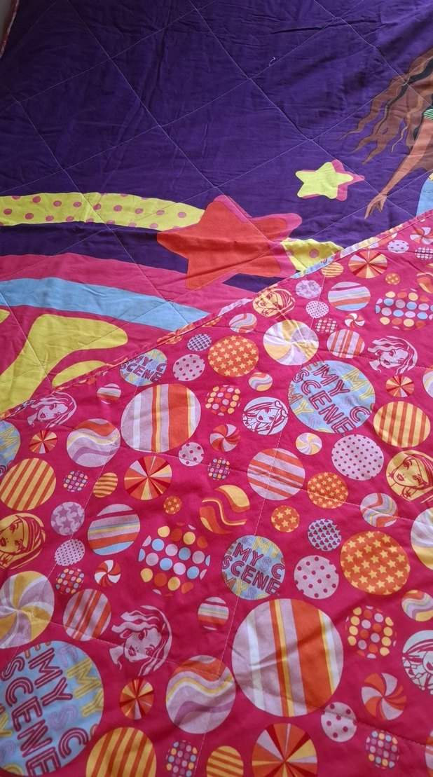 Renkli Baskılı Mor Çocuk pike örtü - Görsel 4