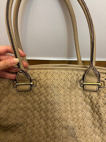 Nine West Krem büyük çanta