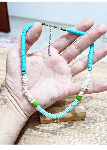 Beden Fimo Boncuk Doğaltaşlı Kadın Kolye