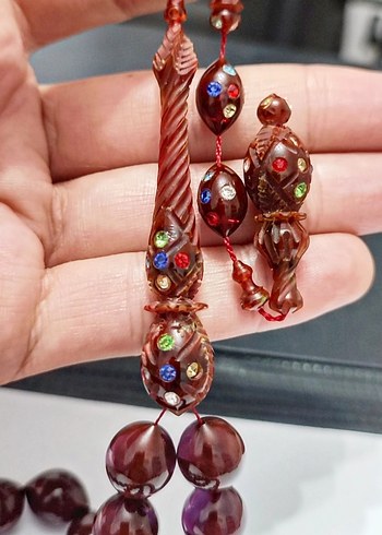 Eski Katalin Tesbih Kalem Oyma ve Çakma - Görsel 6