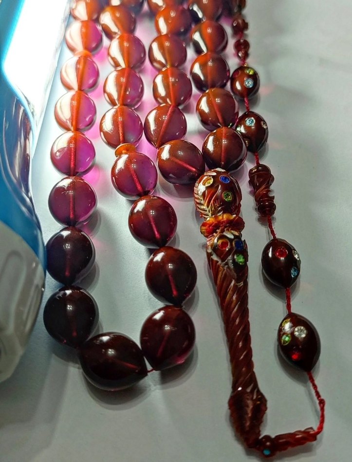 Eski Katalin Tesbih Kalem Oyma ve Çakma - Görsel 5