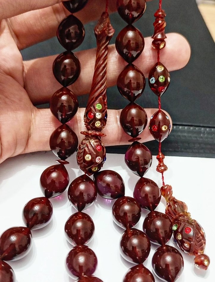 Eski Katalin Tesbih Kalem Oyma ve Çakma - Görsel 2