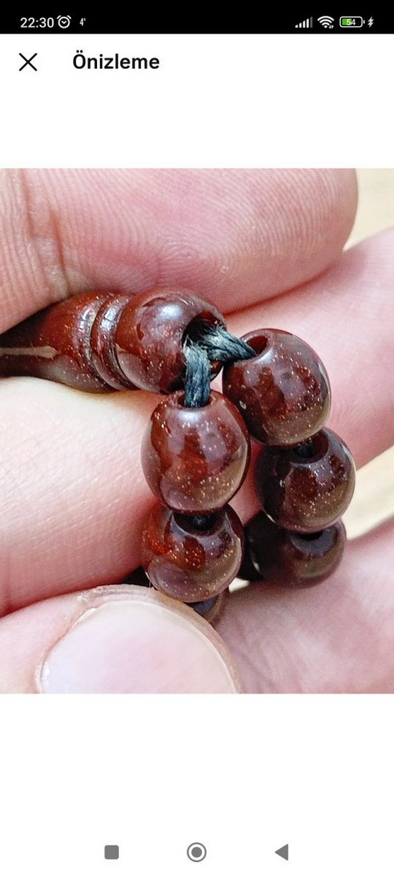 Eski Antika Simli Katalin Tesbih - Görsel 3