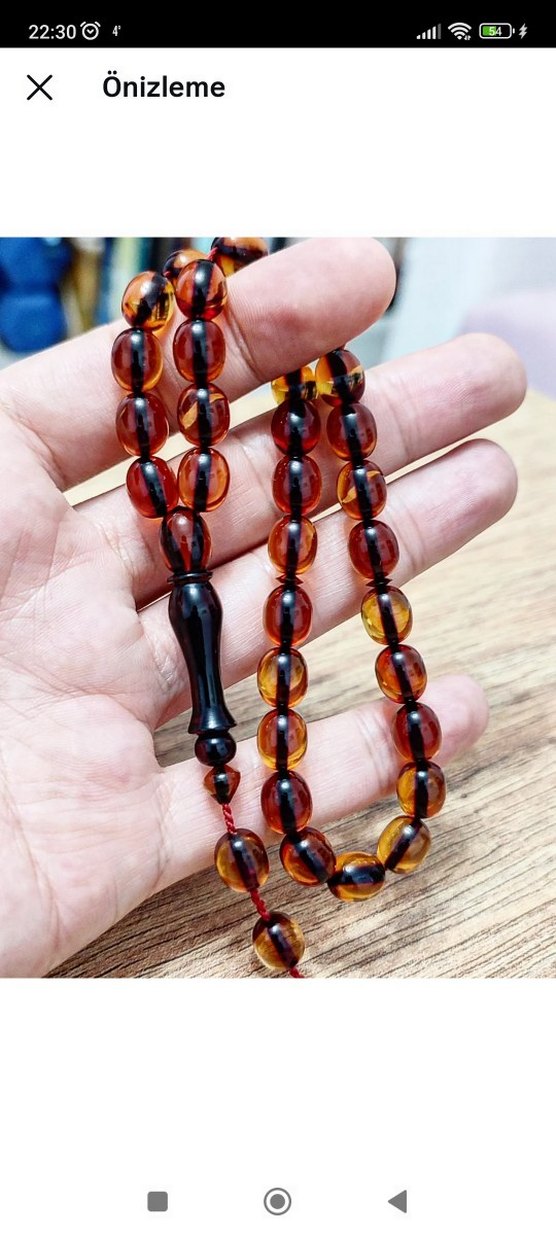 Ateş Kehribar Tesbih - Görsel 2