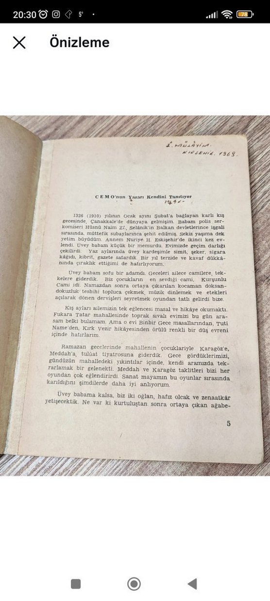 Kemal Bilbaşar - Cemo Eski Antika Kitap - Görsel 5