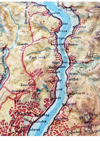 Kabartma İstanbul Haritası Eski Antika - Görsel 4