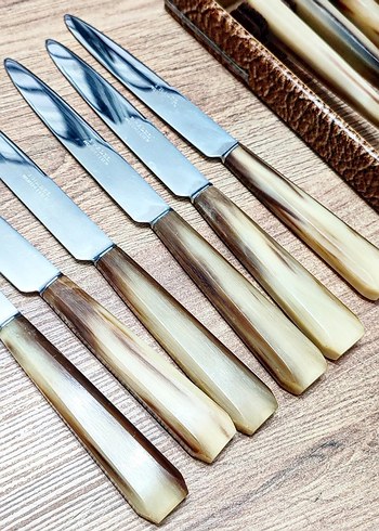 Antika Bıçak Seti 24 Parça Boynuz Saplı - Görsel 4