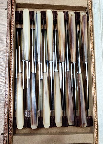 Antika Bıçak Seti 24 Parça Boynuz Saplı - Görsel 3