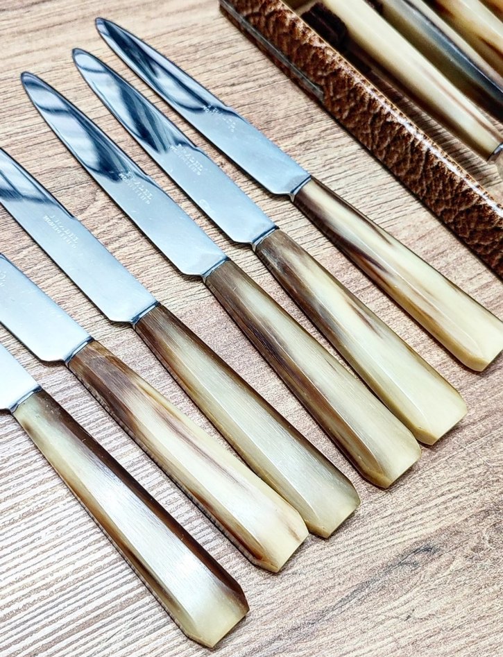 Antika Bıçak Seti 24 Parça Boynuz Saplı - Görsel 4