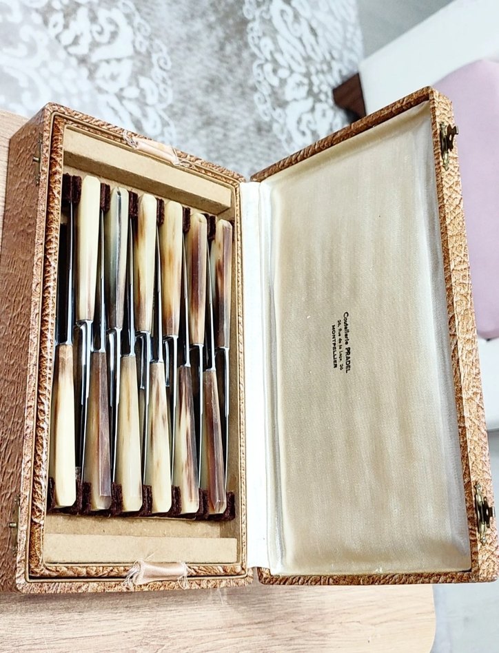 Antika Bıçak Seti 24 Parça Boynuz Saplı - Görsel 2