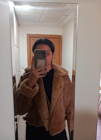 Suni süet biker Ceket 