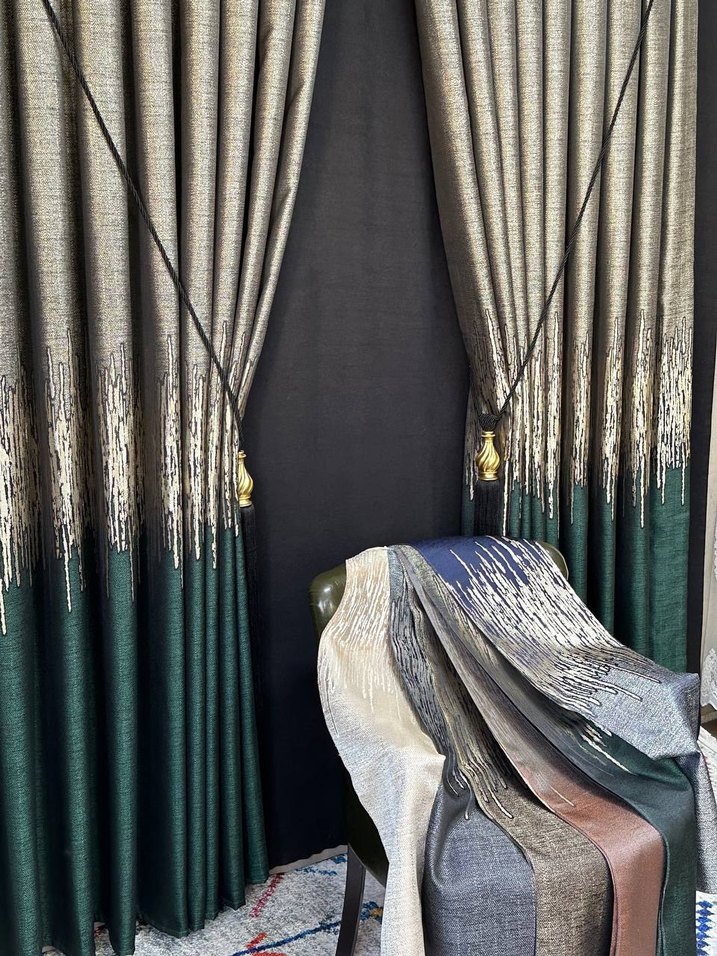 Nakışlı Gri Fon Perde - Görsel 2