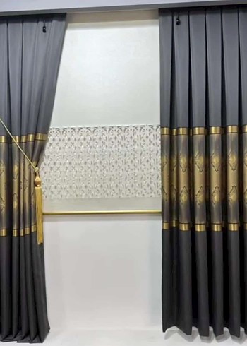 Modern Klasik Kahverengi Nakışlı Perde - Görsel 3