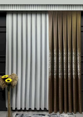 Lacivert Nakışlı Modern Klasik Perde - Görsel 6