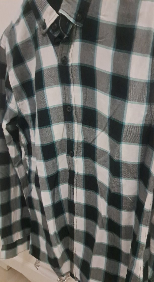 Erkek Gri Kareli Uzun Kollu Pamuk Gömlek - Görsel 4