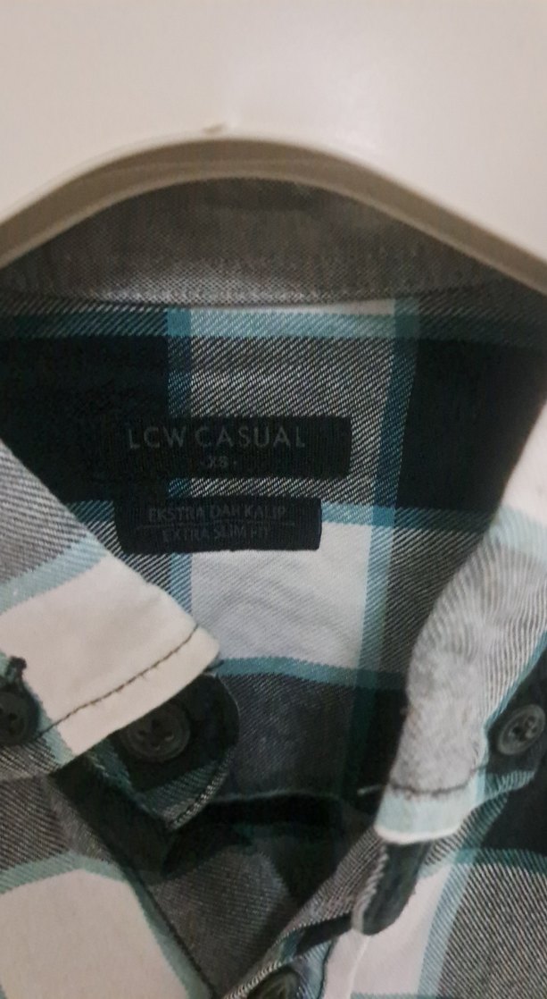 Erkek Gri Kareli Uzun Kollu Pamuk Gömlek - Görsel 5