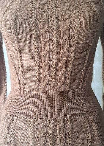 Uzun Kollu Örgü Bohem Kadın Elbise - Görsel 6