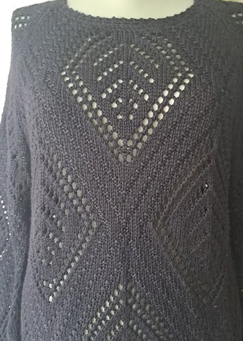 Siyah Örgü Kadın Kazak - Görsel 5