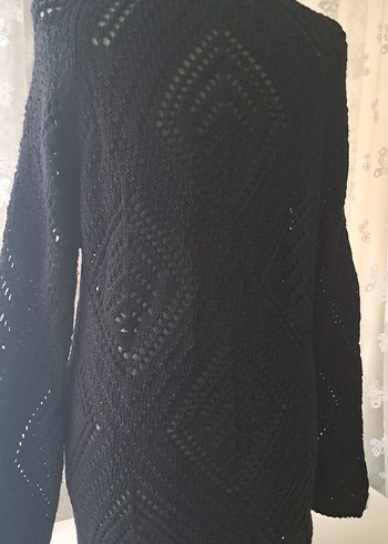 Siyah Örgü Kadın Kazak - Görsel 7