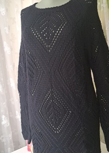 Siyah Örgü Kadın Kazak - Görsel 3