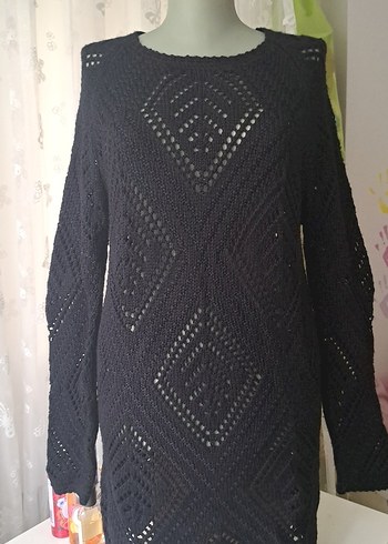 Siyah Örgü Kadın Kazak - Görsel 4