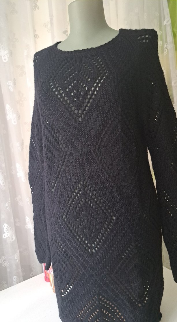 Siyah Örgü Kadın Kazak - Görsel 3