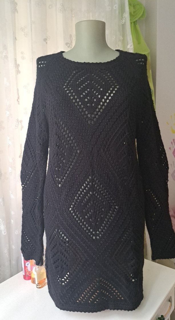 Siyah Örgü Kadın Kazak - Görsel 4