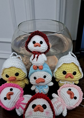 Renkli Örgü Ördek Peluş Oyuncaklar - Görsel 3