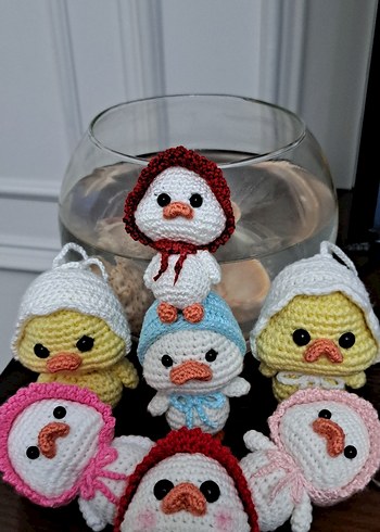 Renkli Örgü Ördek Peluş Oyuncaklar - Görsel 2