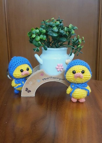 Fenerbahçe fgürlü Mavi Şapkalı Sarı Örgü Ördek anahtarlık - Görsel 2