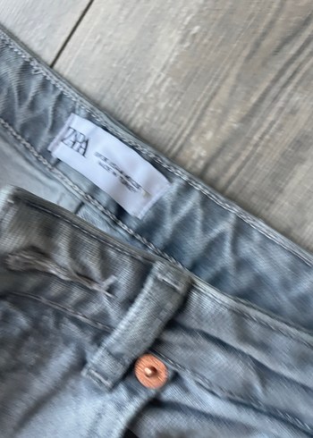 Gri Kadın Bol Kesim Midi Boy Denim Pantolon - Görsel 2