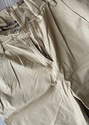 Bej Kadın Keten Kumaş Pantolon - Görsel 6