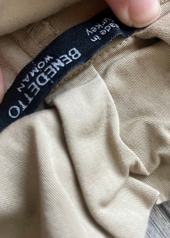 Bej Kadın Keten Kumaş Pantolon - Görsel 4