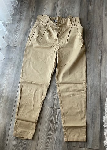 Bej Kadın Keten Kumaş Pantolon - Görsel 3