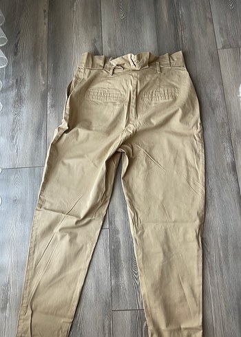Bej Kadın Keten Kumaş Pantolon - Görsel 7