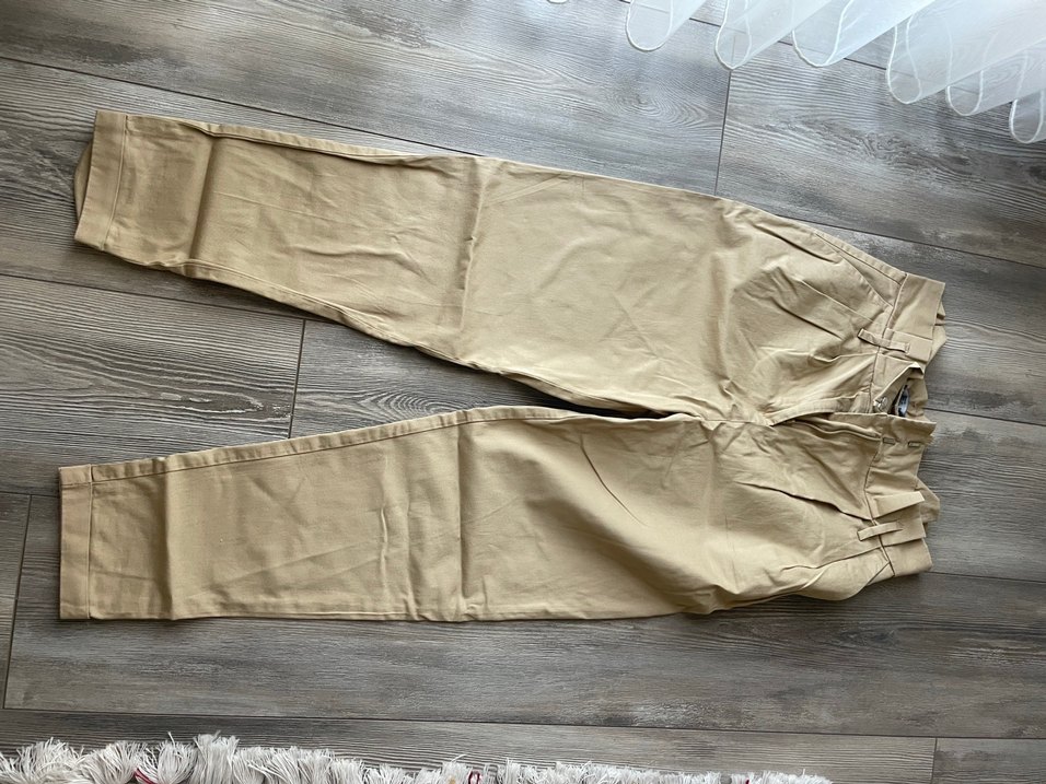 Bej Kadın Keten Kumaş Pantolon - Görsel 2